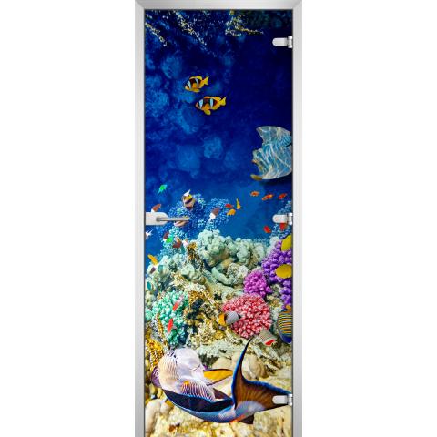 Дверь стеклянная Underwater World-04